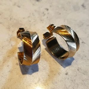 VINTAGE Gold Monet Hoops